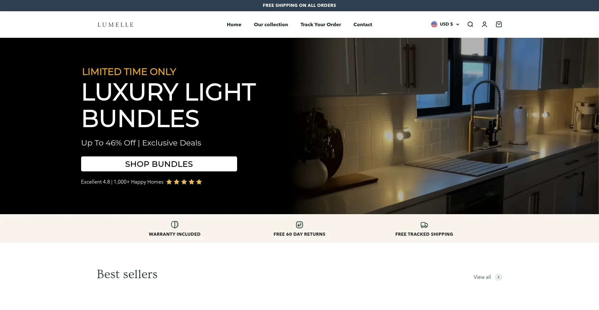 Website screenshot of Getlumelle.com