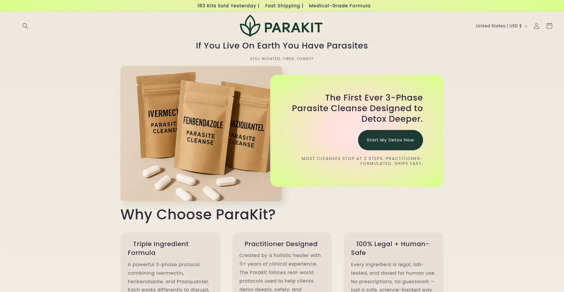 Ist Getridofyourparasites.com sicher und vertrauenswürdig?
