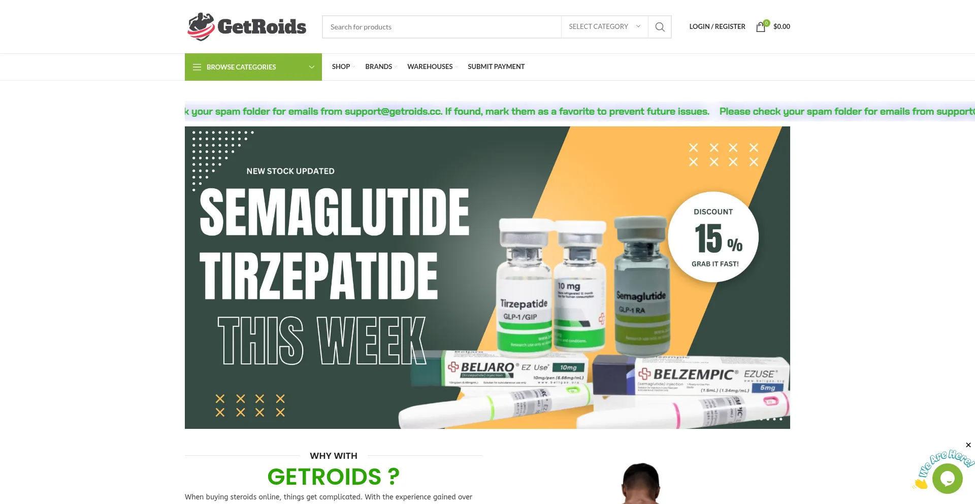 Website screenshot of Getroids.cc