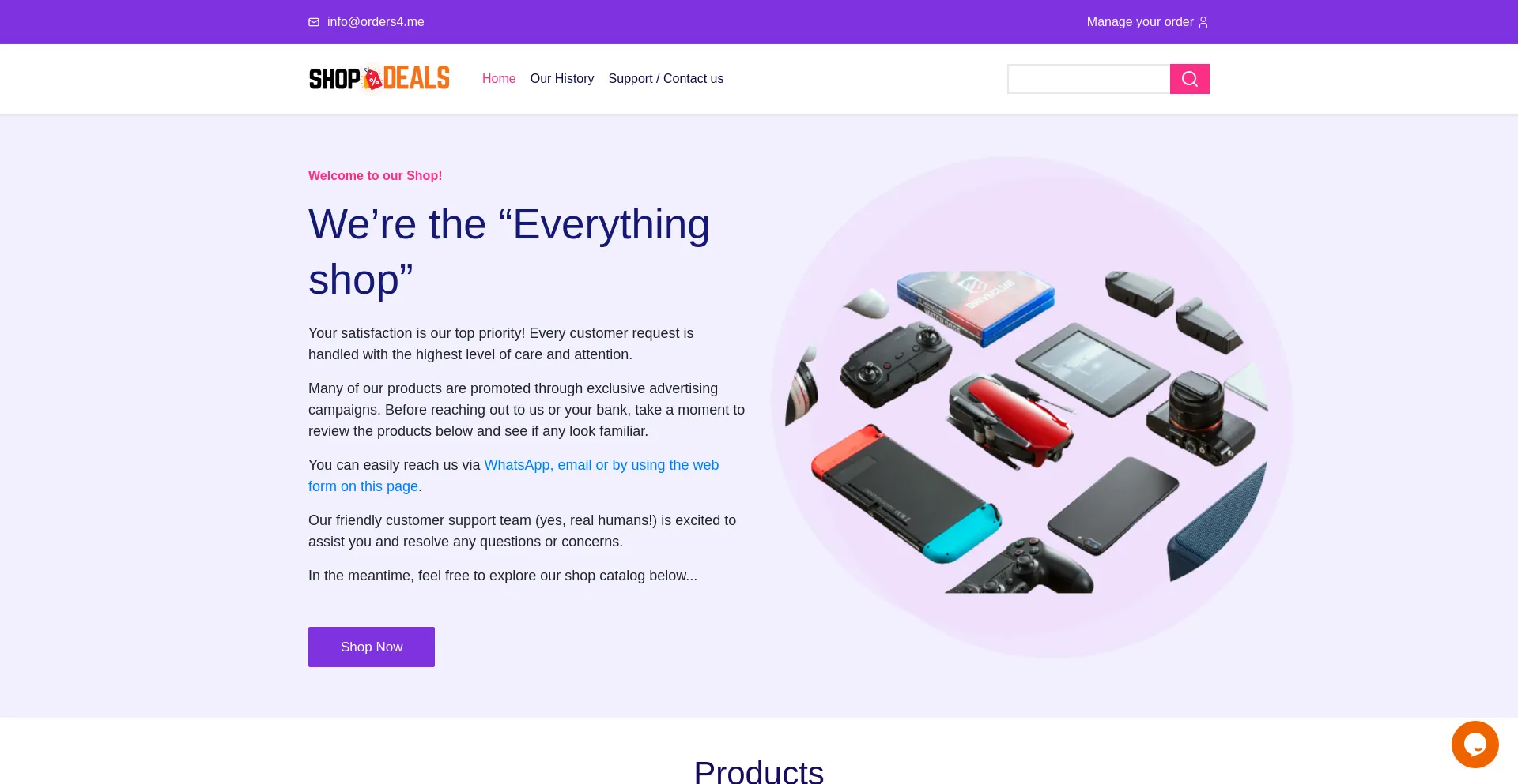 Website screenshot of Getshopdeal.com