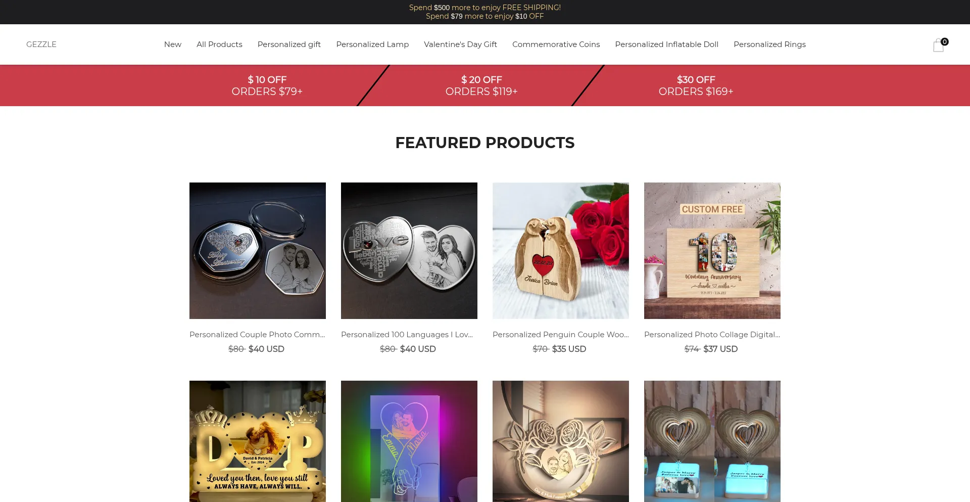 Website screenshot of Gezzle.com