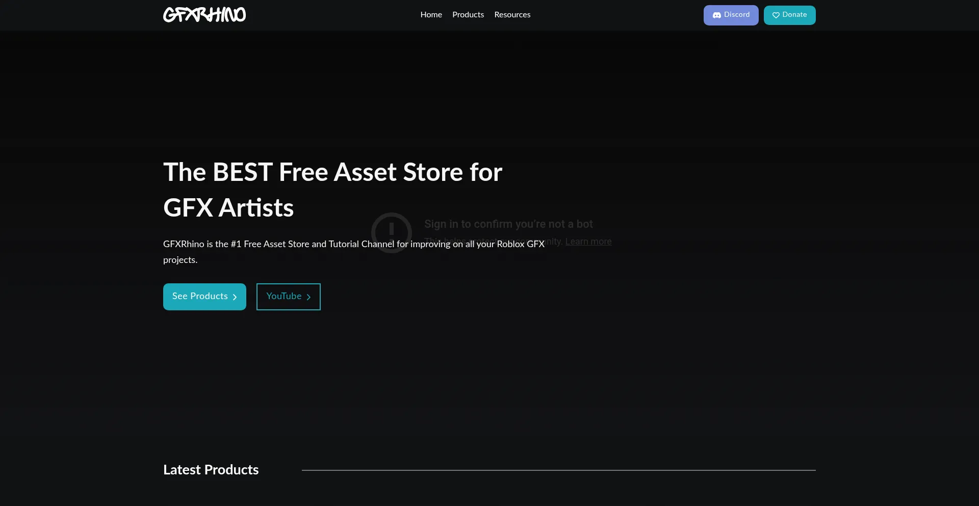 Website screenshot of Gfxrhino.com