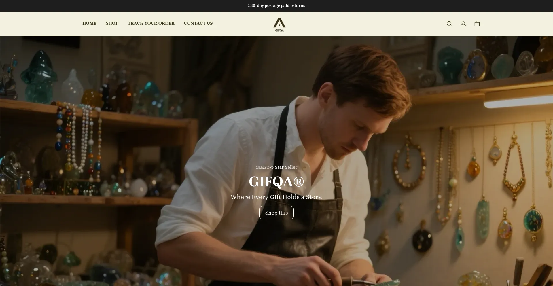 Website screenshot of Gifqa.com