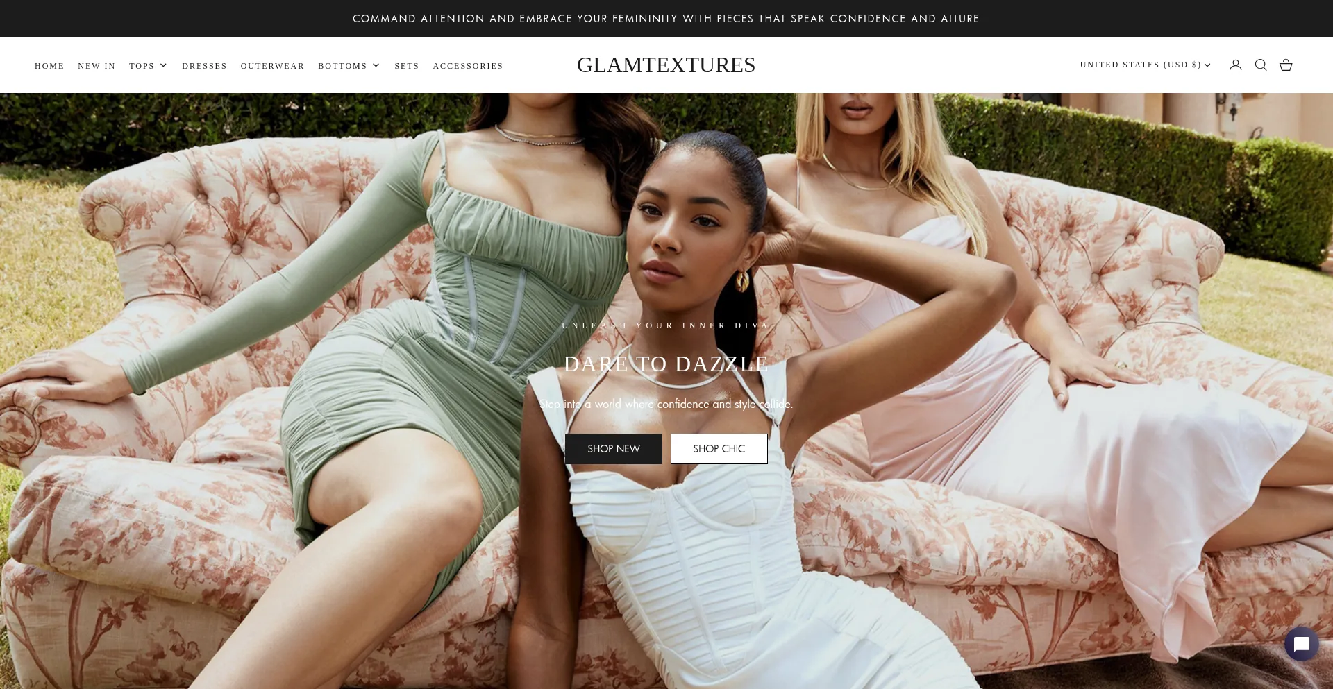 Website screenshot of Glamtextures.com