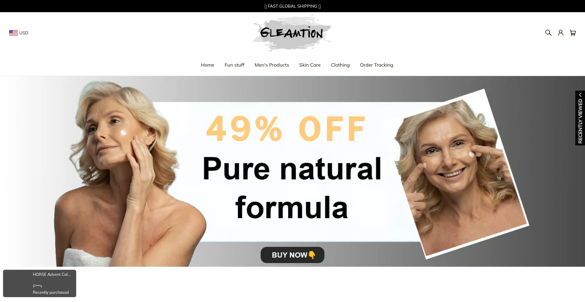 Website screenshot of Gleamtion.com