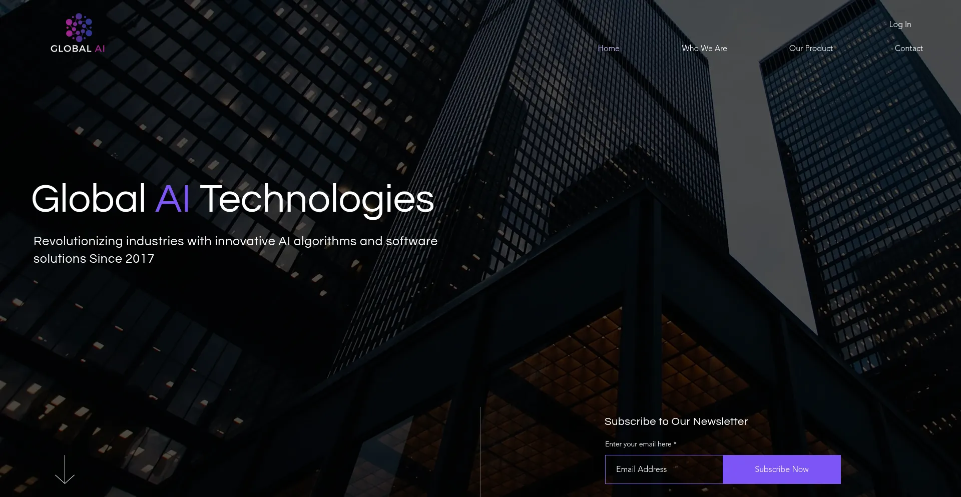 Website screenshot of Globalaitechnologies.com