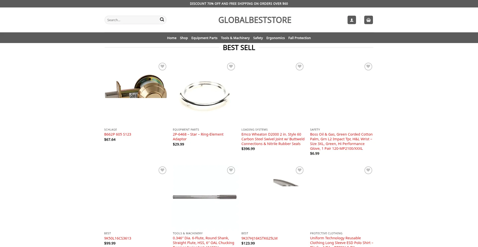 Website screenshot of Globalbeststore.shop