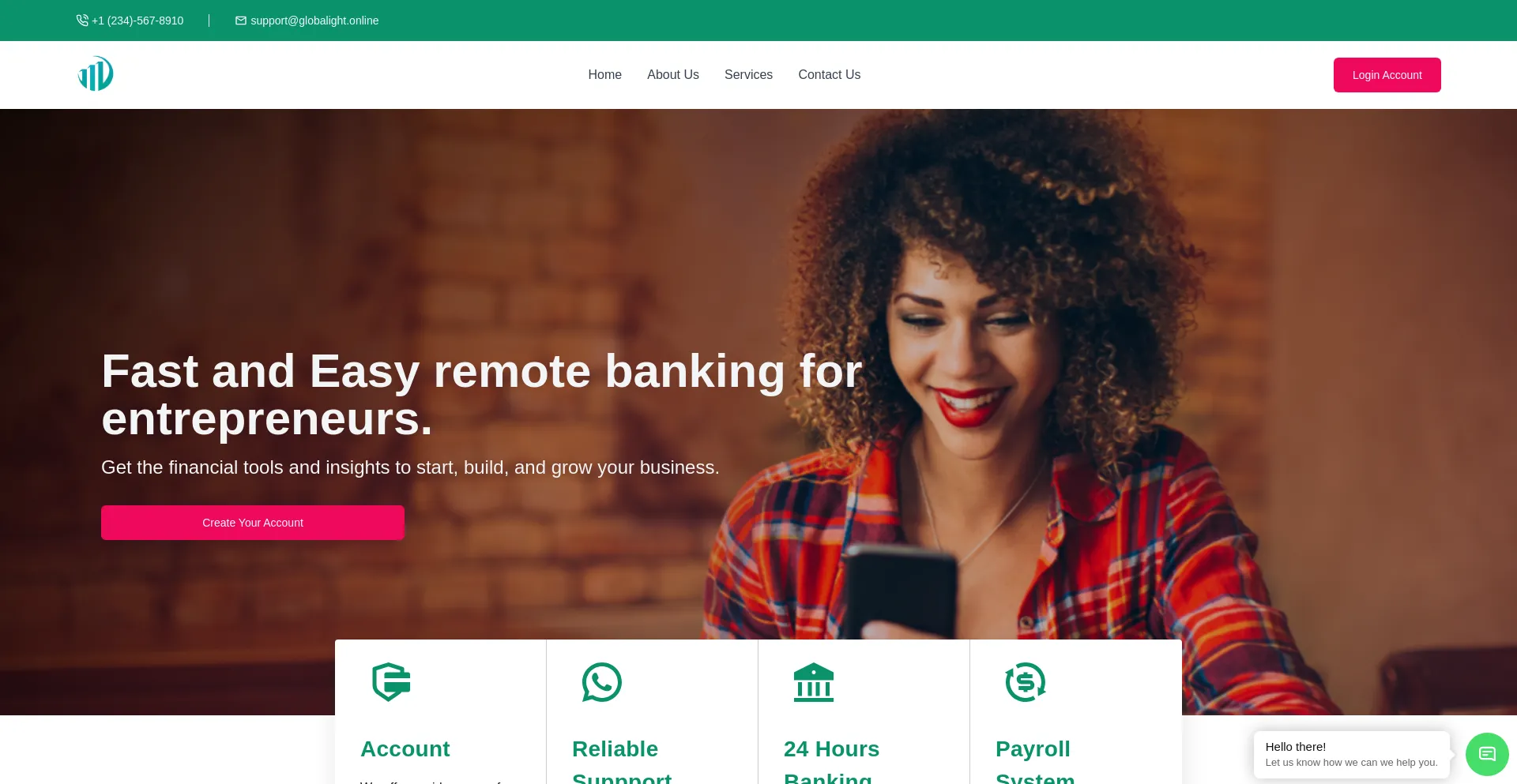 Website screenshot of Globalight.online