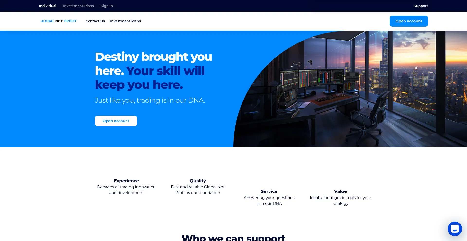 Website screenshot of Globalnetprofit.ltd