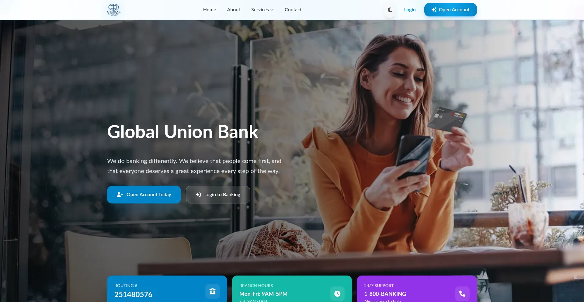 Website screenshot of Globalunionfinance.com