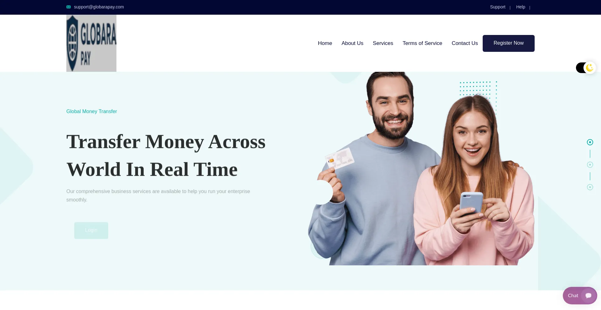 Website screenshot of Globarapay.com