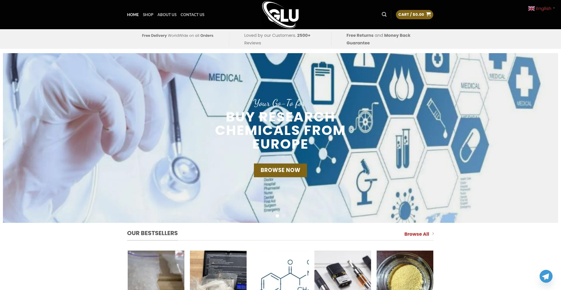 Website screenshot of Glupharma.com