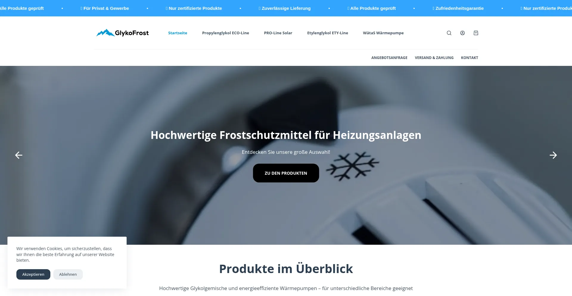 Glykofrost.de Screenshot