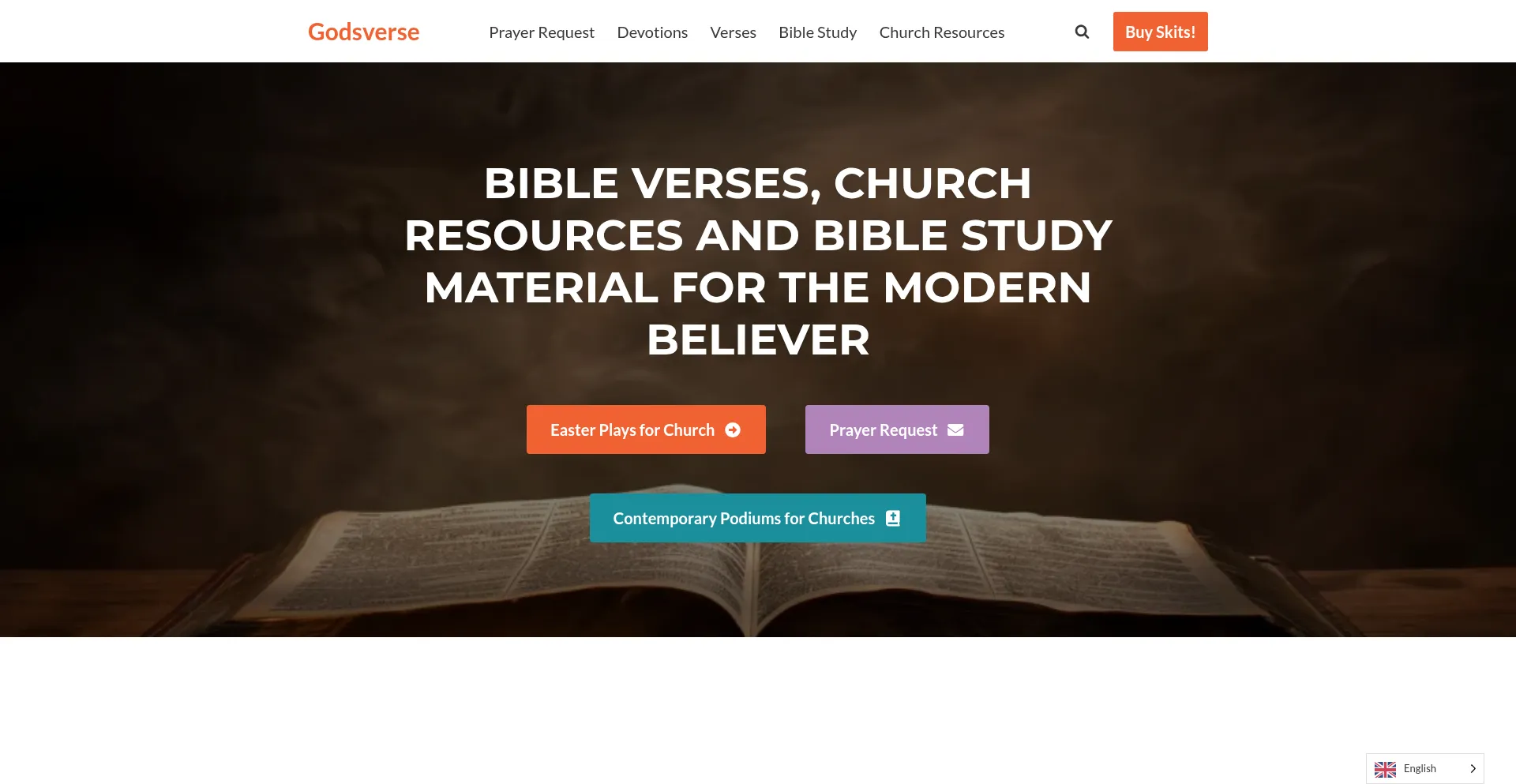 Website screenshot of Godsverse.org