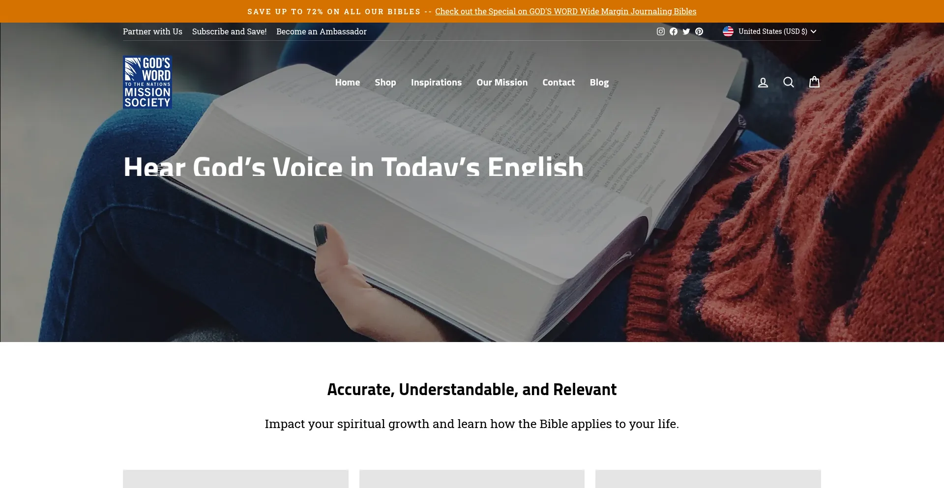 Website screenshot of Godsword.org