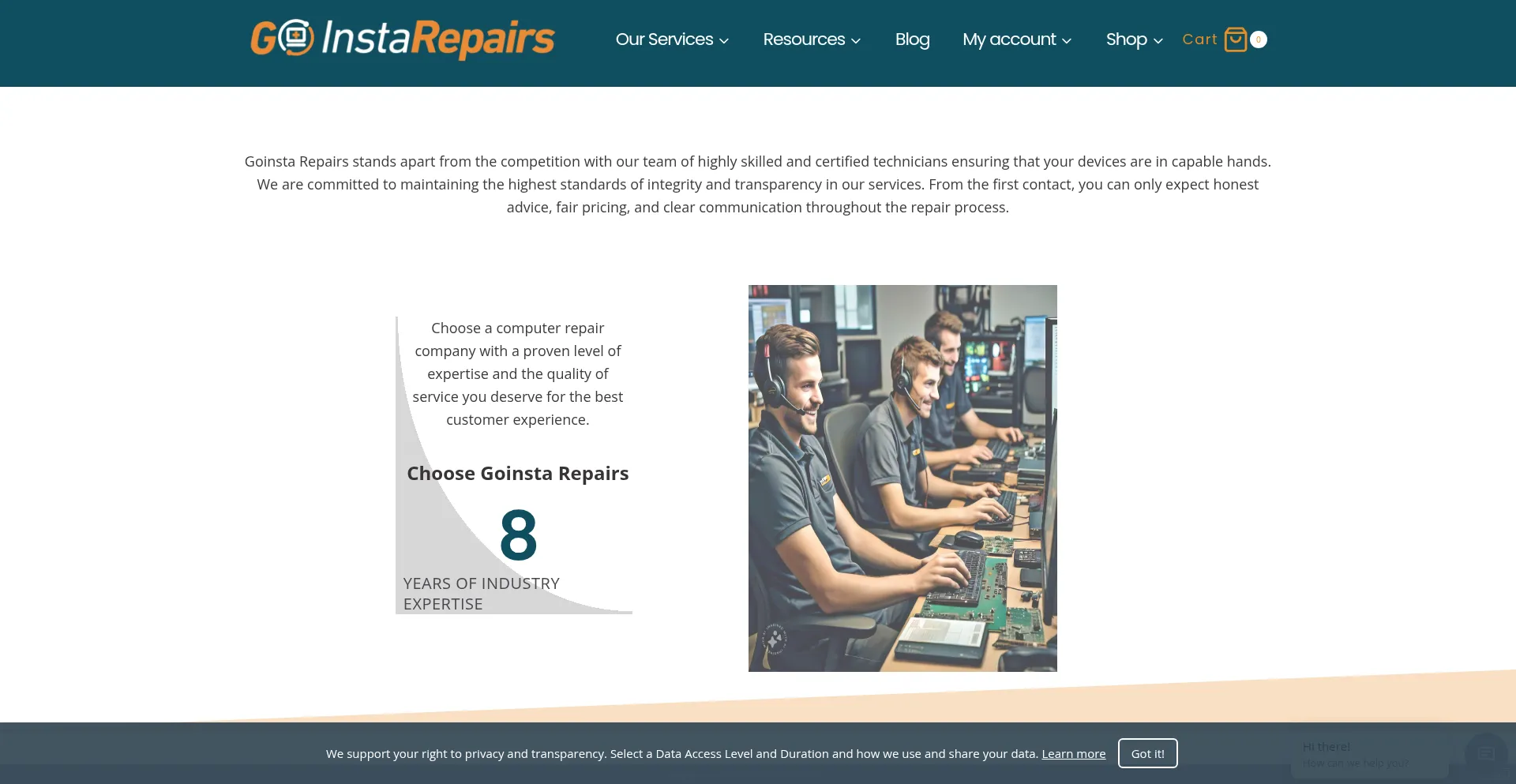 Goinstarepairs.com Screenshot
