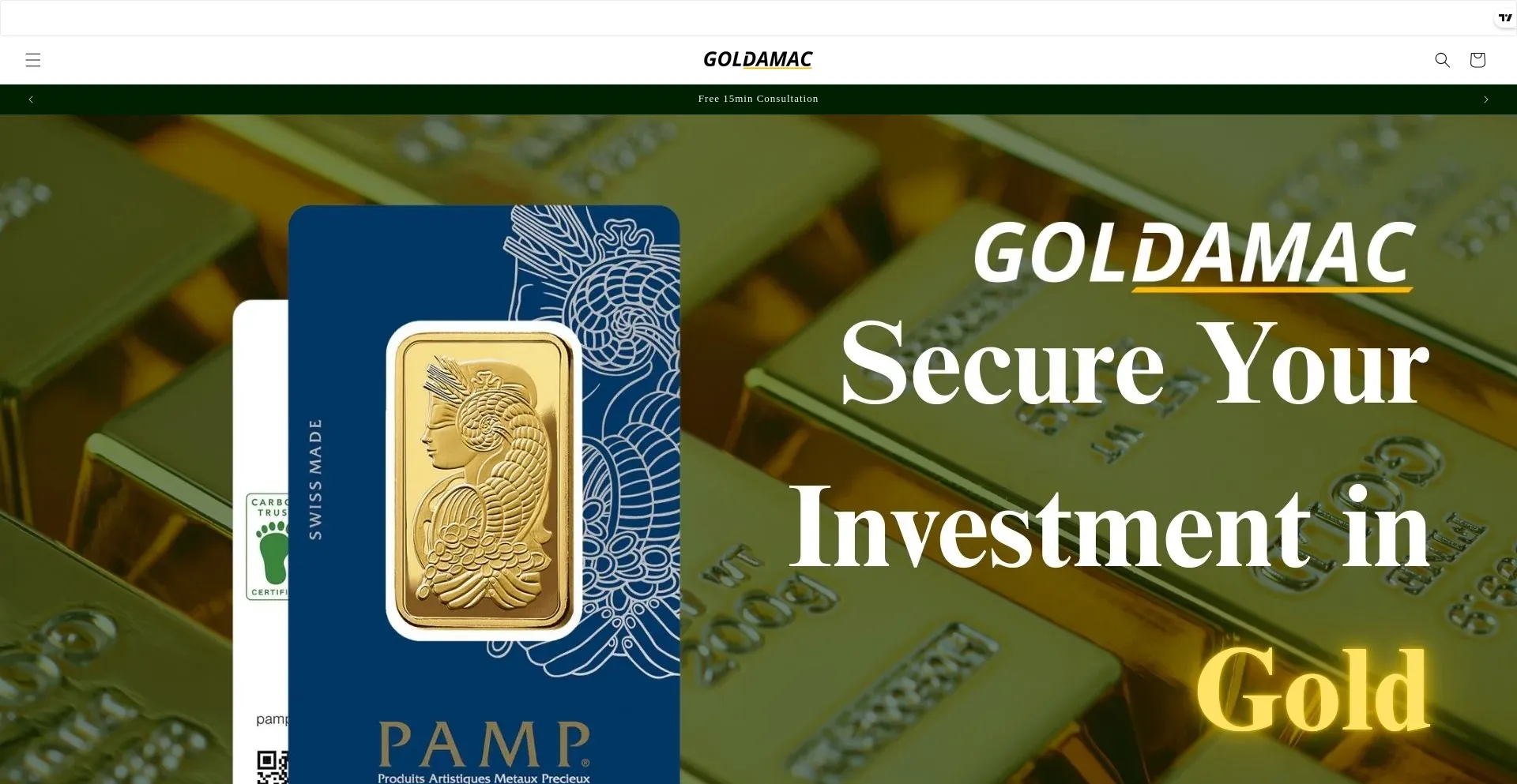 Website screenshot of Goldamac.com