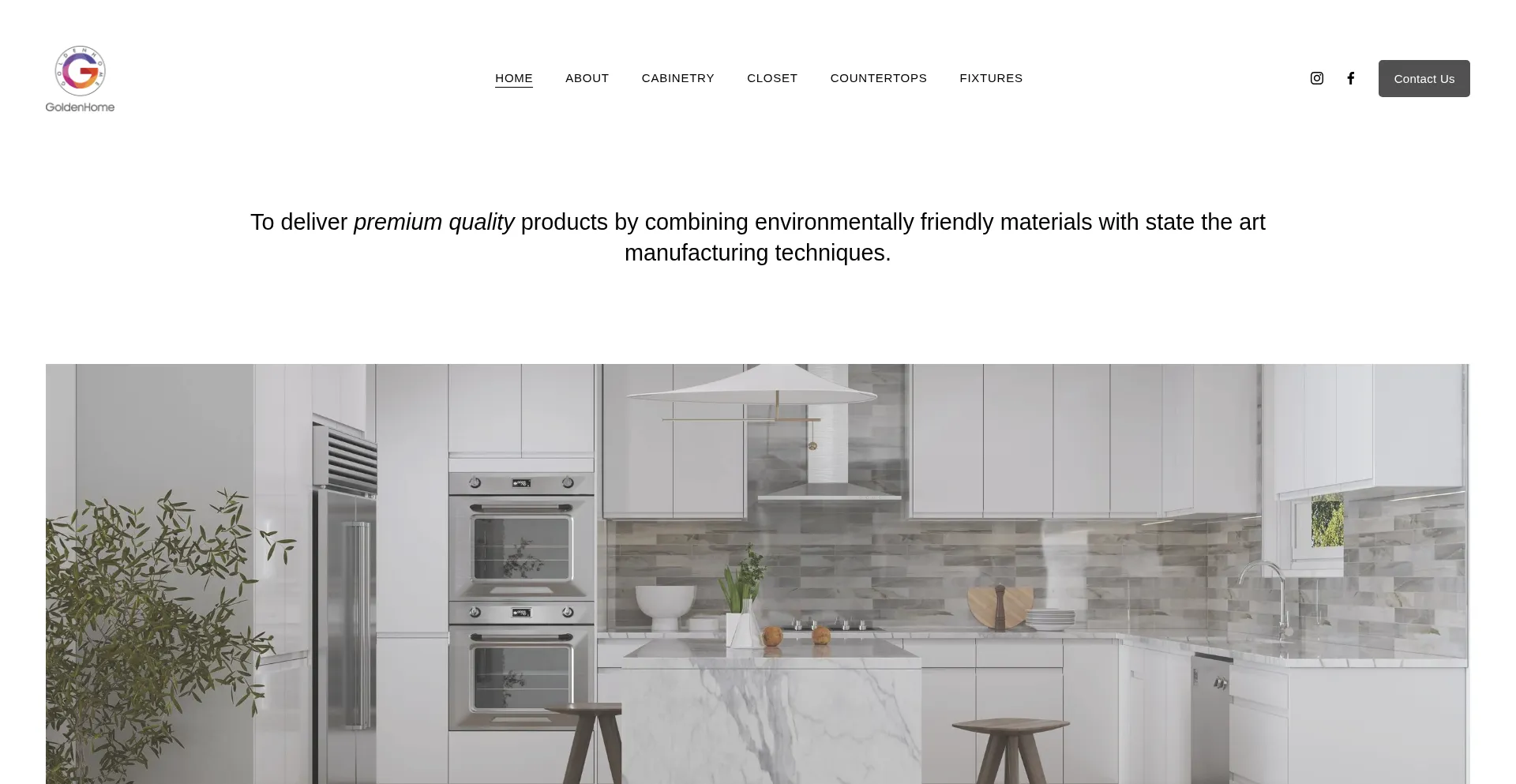 Website screenshot of Goldenhomecabinet.com