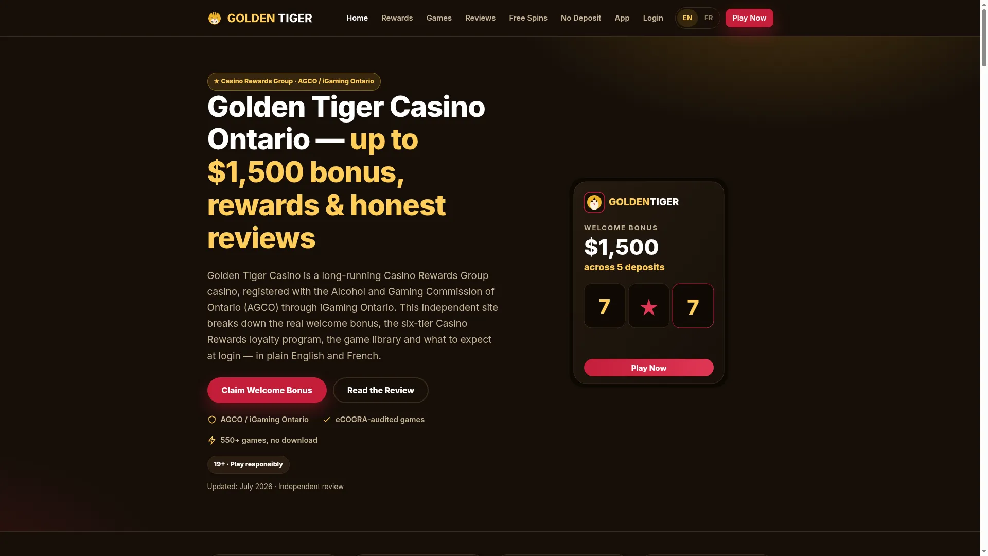 Goldentigercasinoontario.com