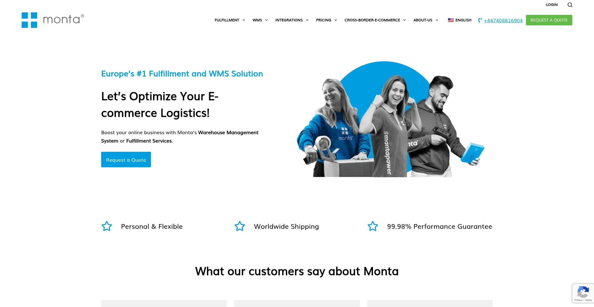 Website screenshot of Gomonta.com