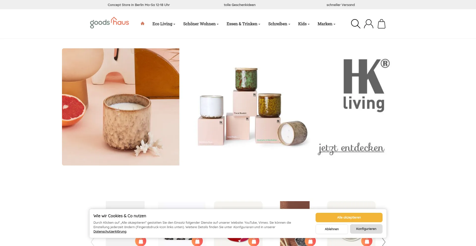 Website screenshot of Goodshaus.com