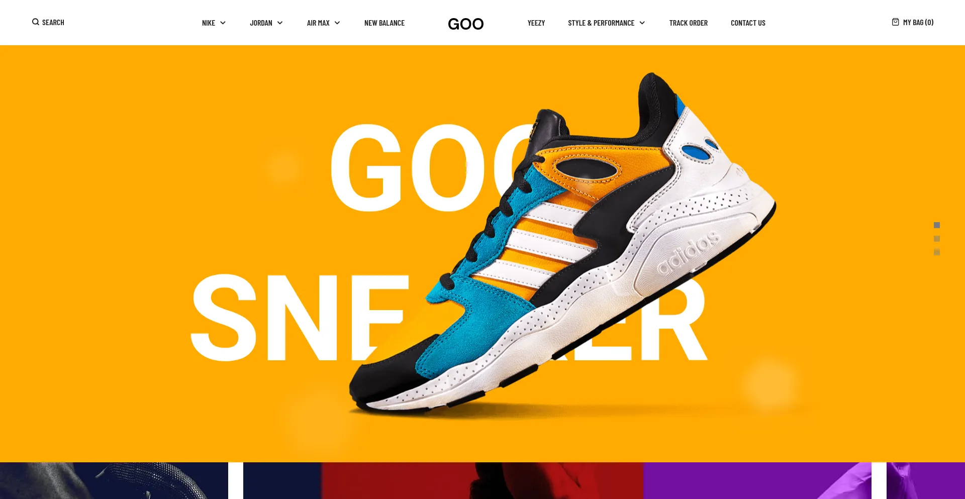 Website screenshot of Goosneaker.com