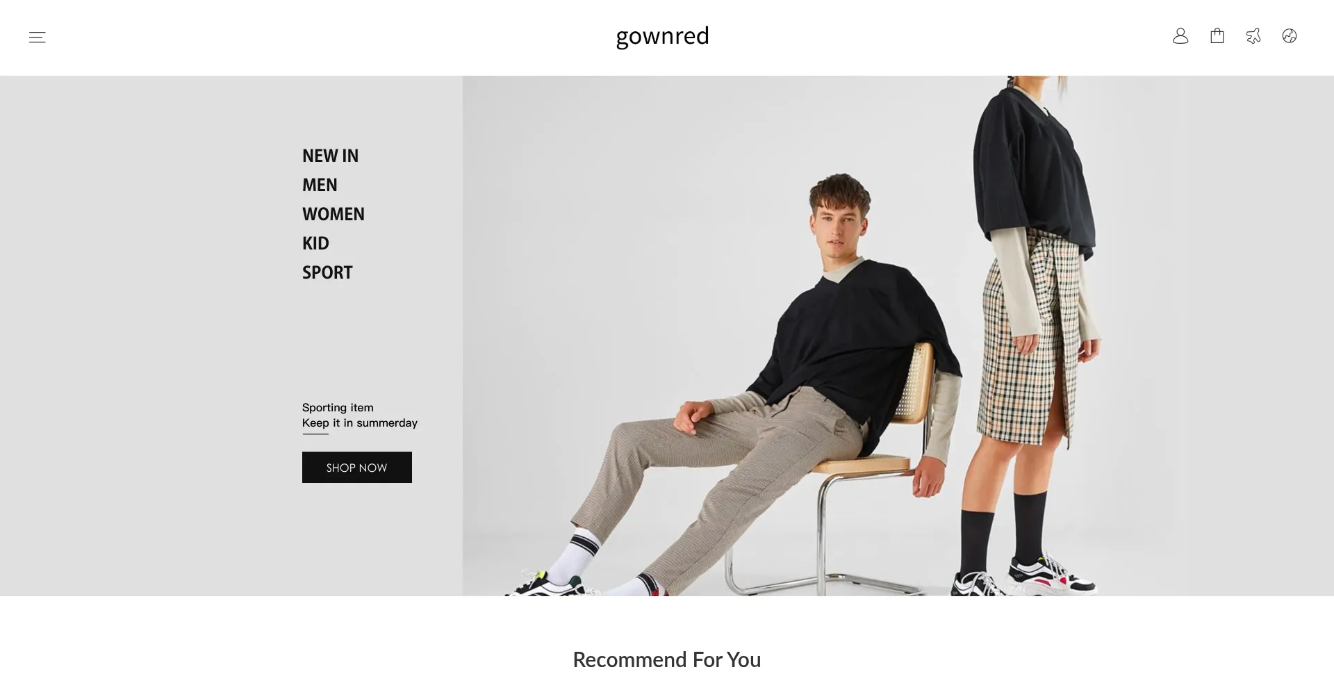 Website screenshot of Gownred.com