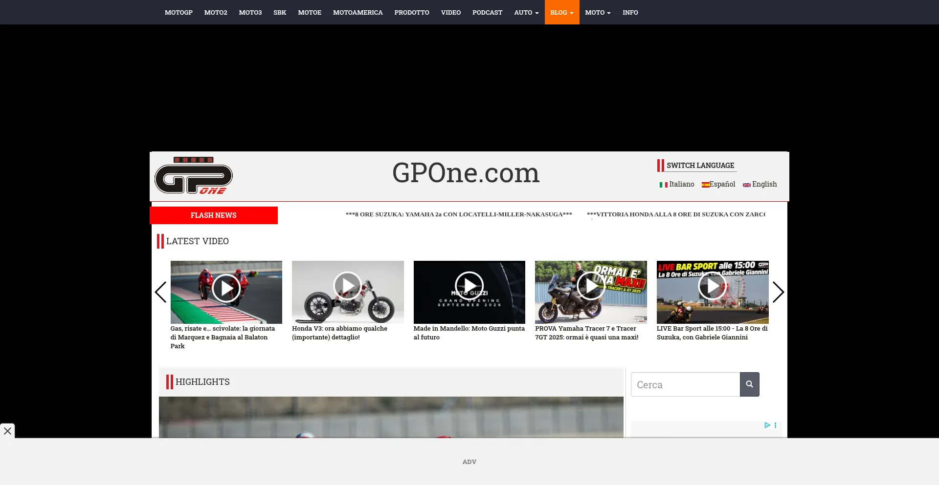 Website screenshot of Gpone.com