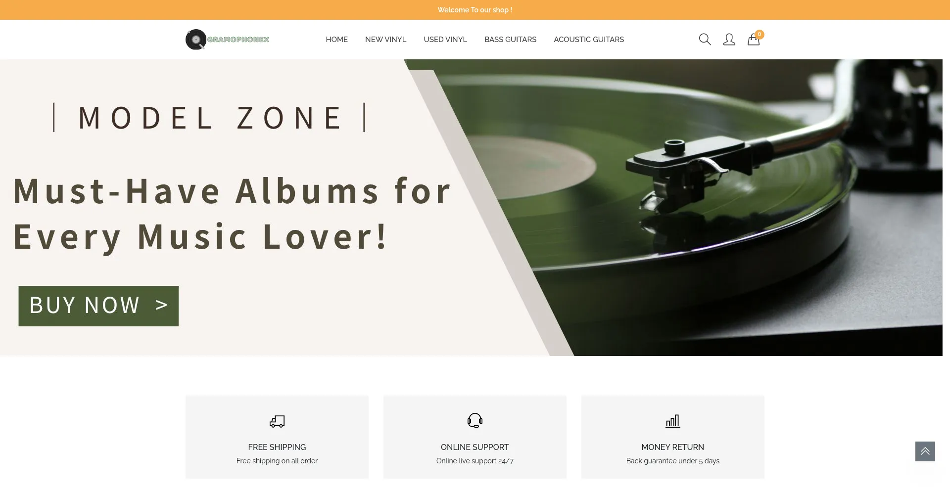 Website screenshot of Gramophonex.com
