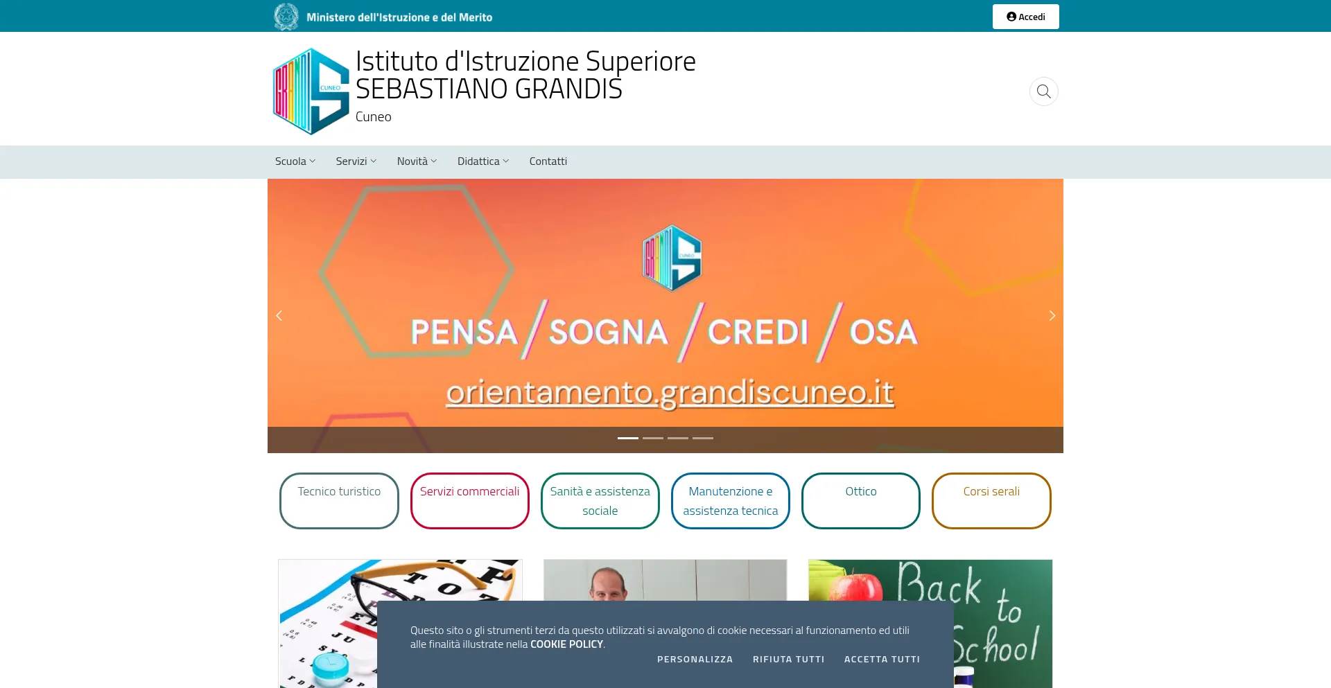 Website screenshot of Grandiscuneo.it