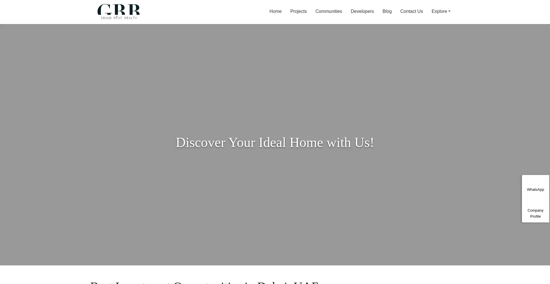 Website screenshot of Grandreverealty.com