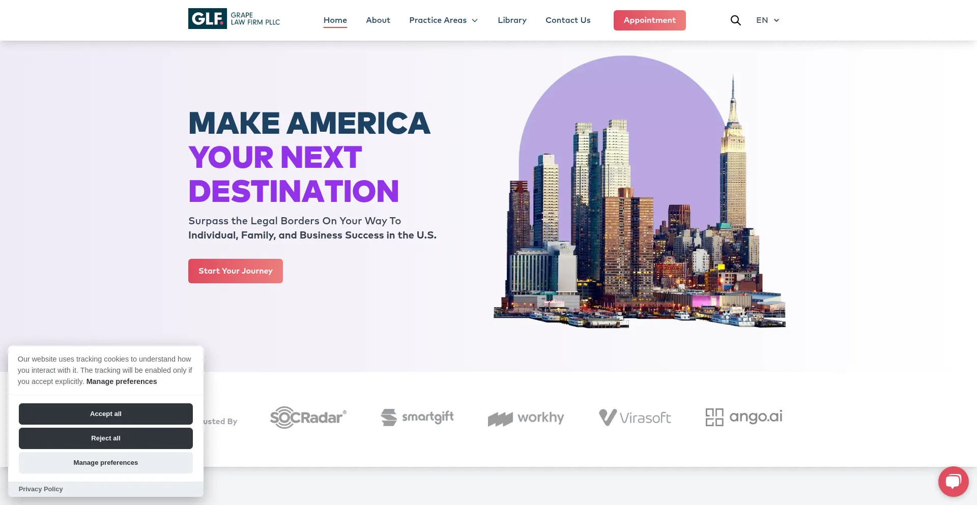 Website screenshot of Grapelaw.com
