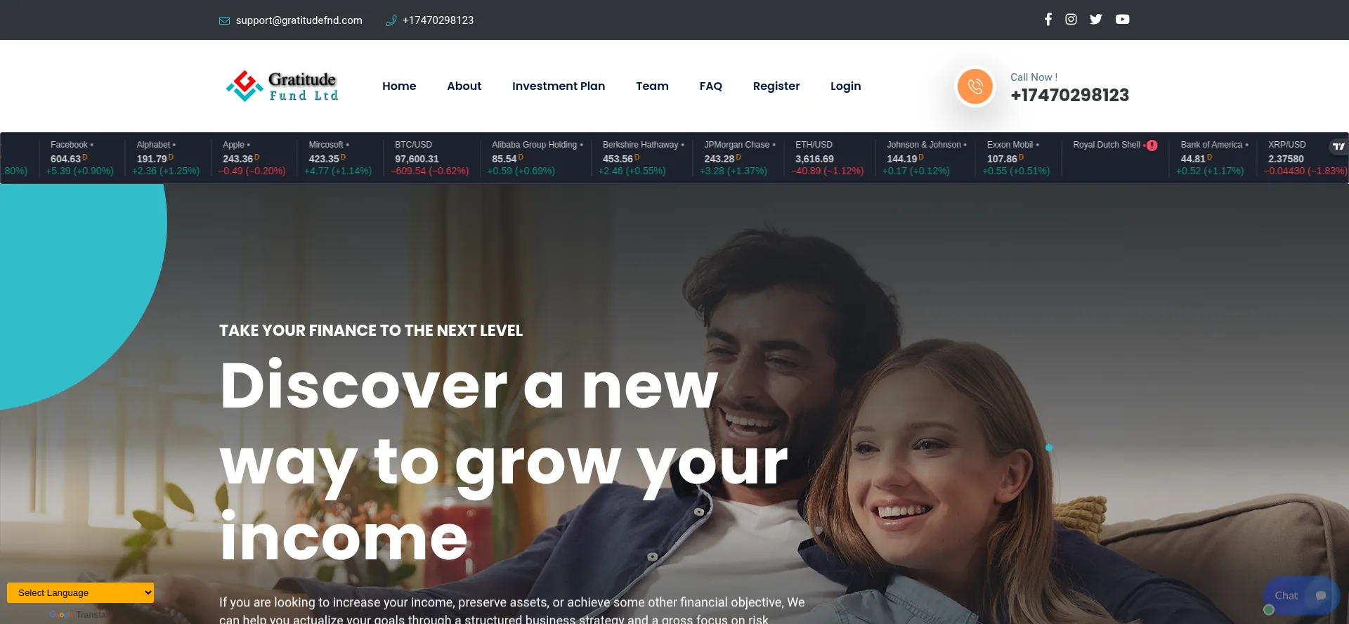 Website screenshot of Gratitudefnd.com