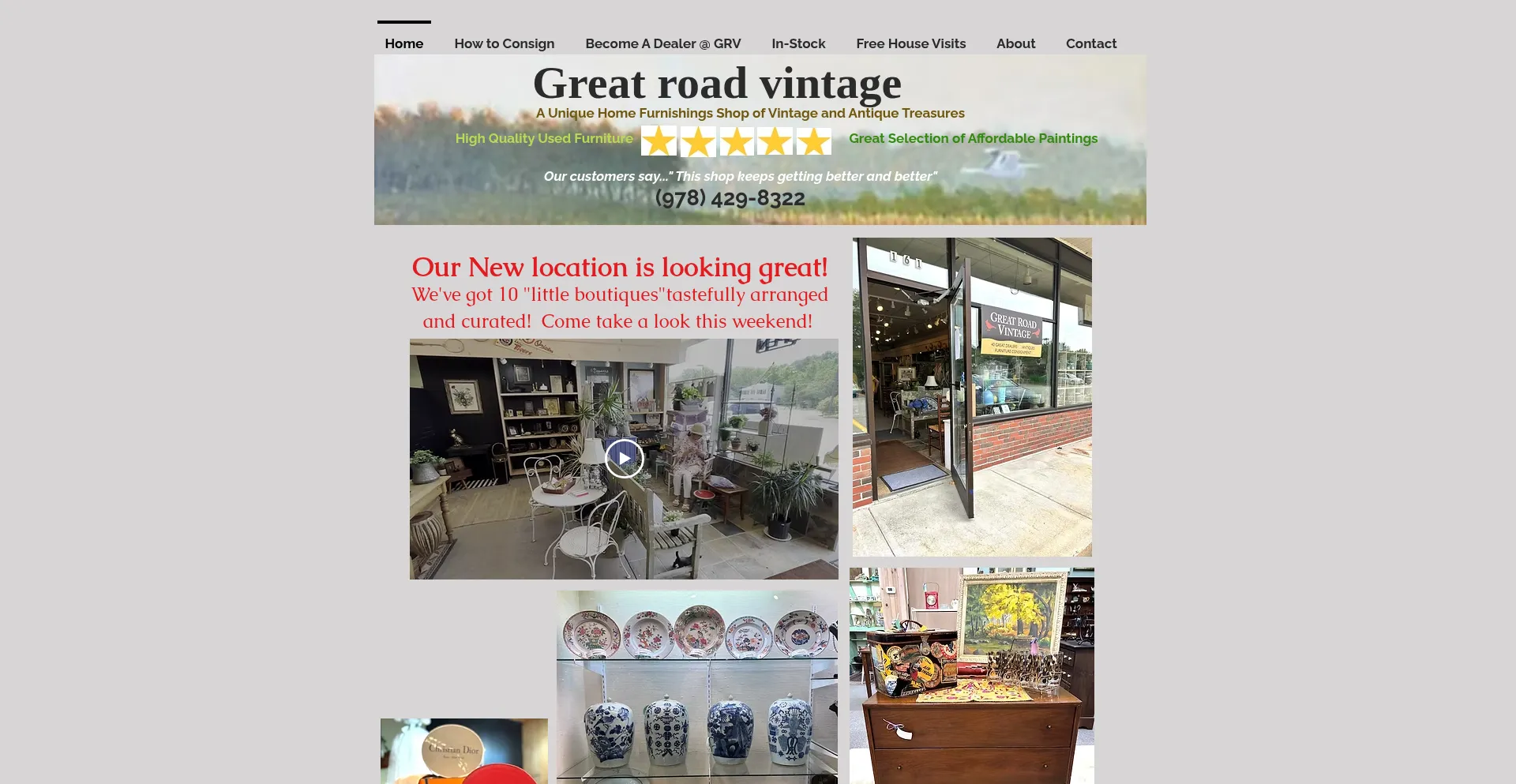 Website screenshot of Greatroadvintage.com