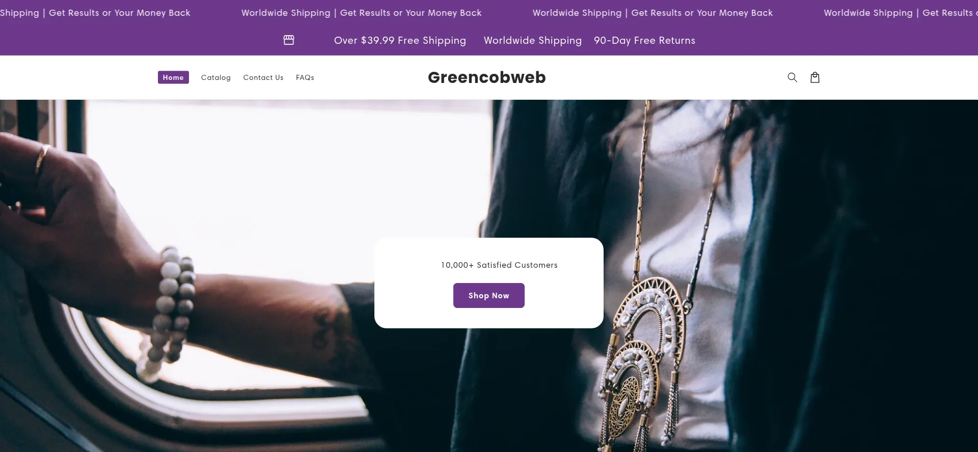 Website screenshot of Greencobweb.com