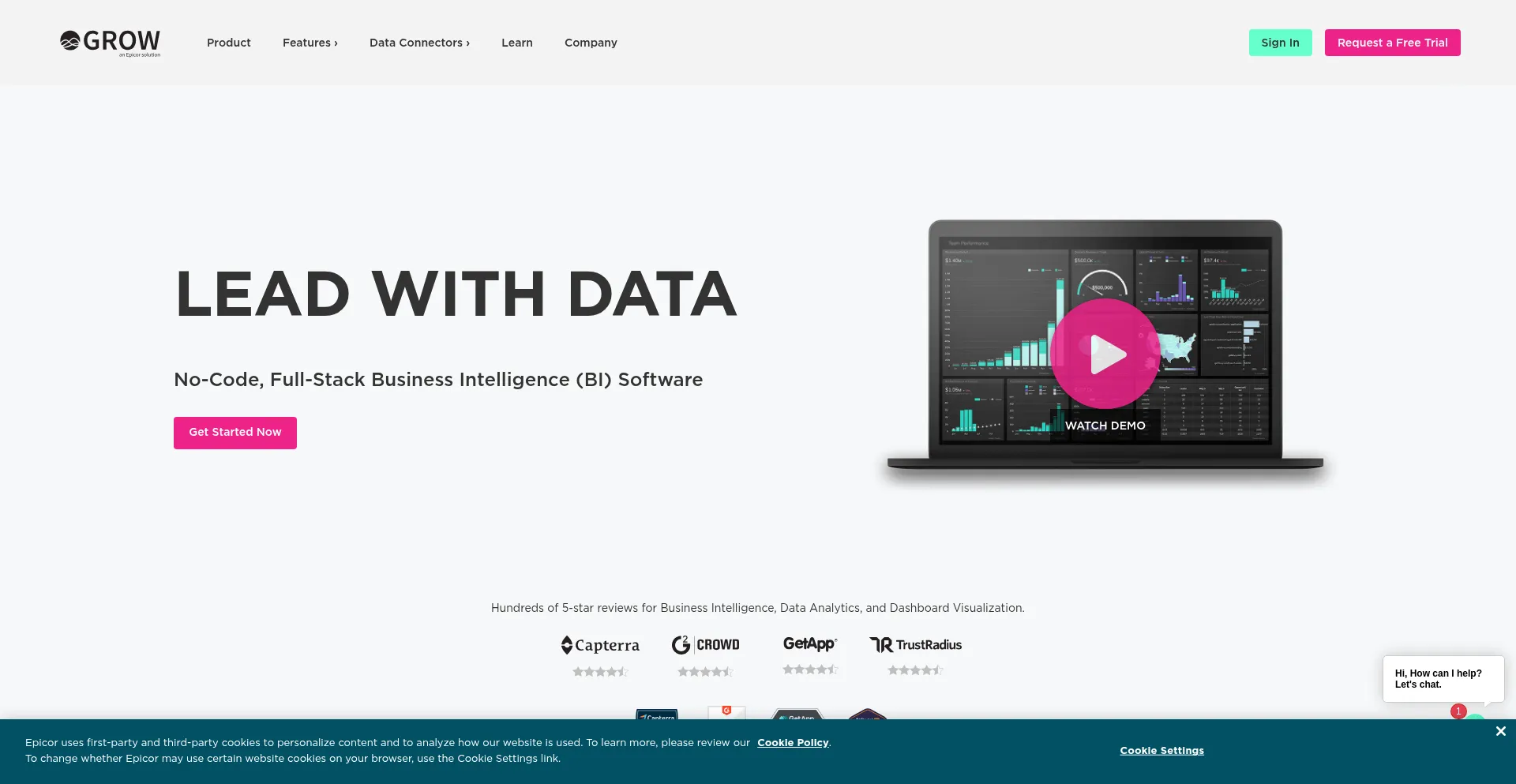 Website screenshot of Grow.com