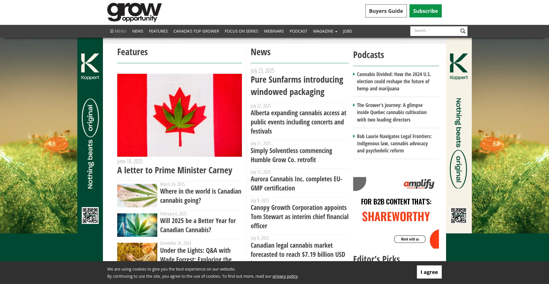 Website screenshot of Growopportunity.ca