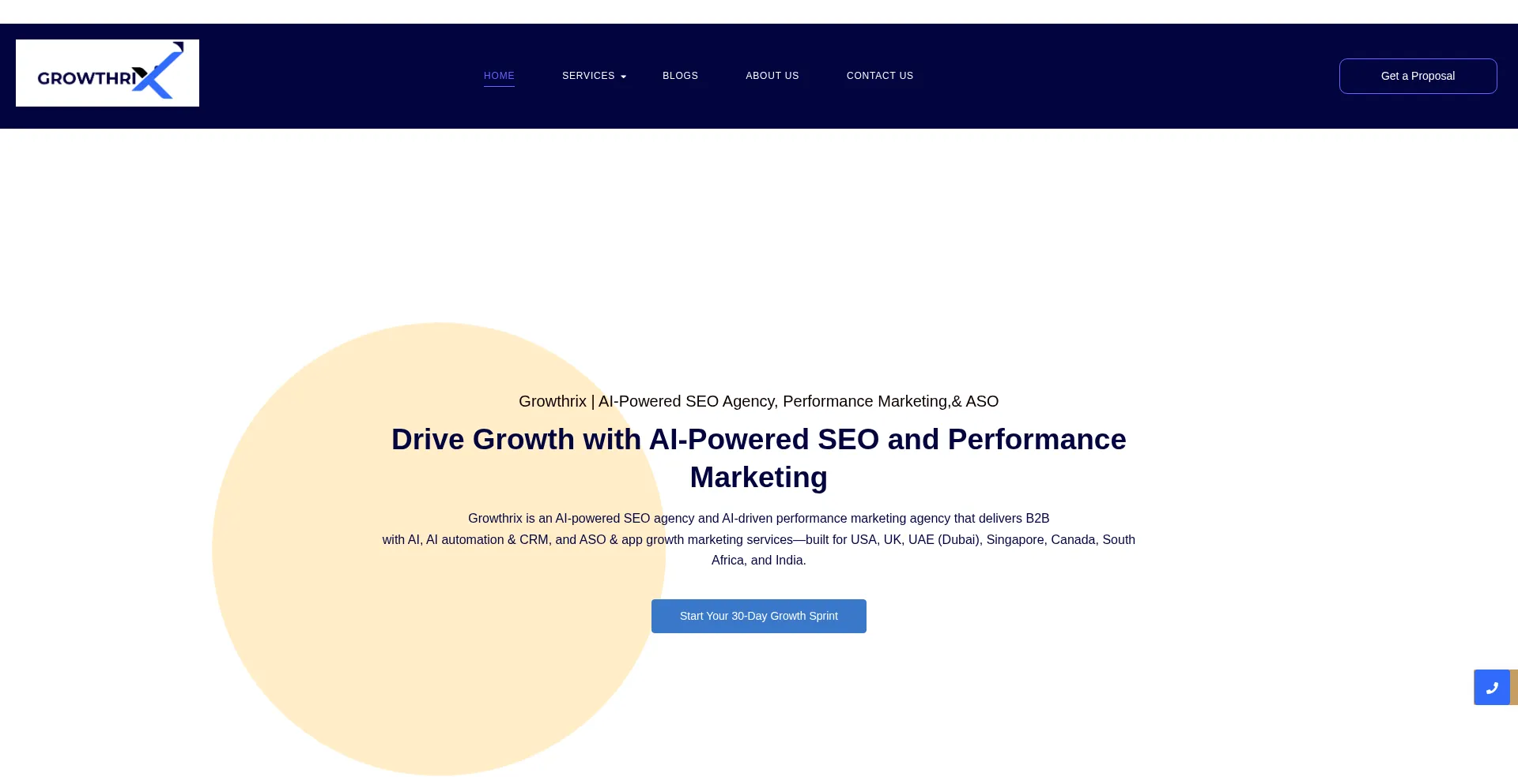 Website screenshot of Growthrix.club