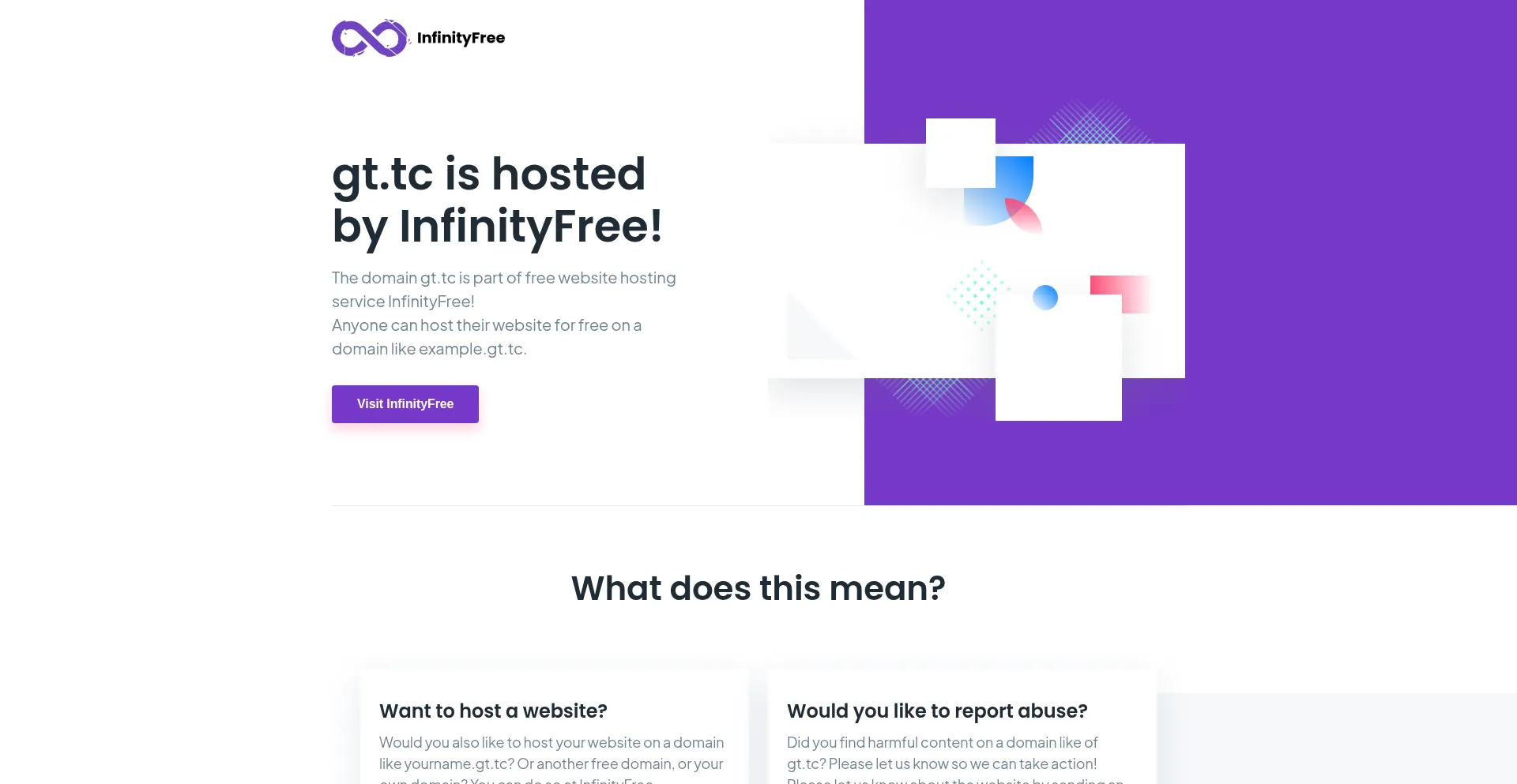 Website screenshot of Gt.tc
