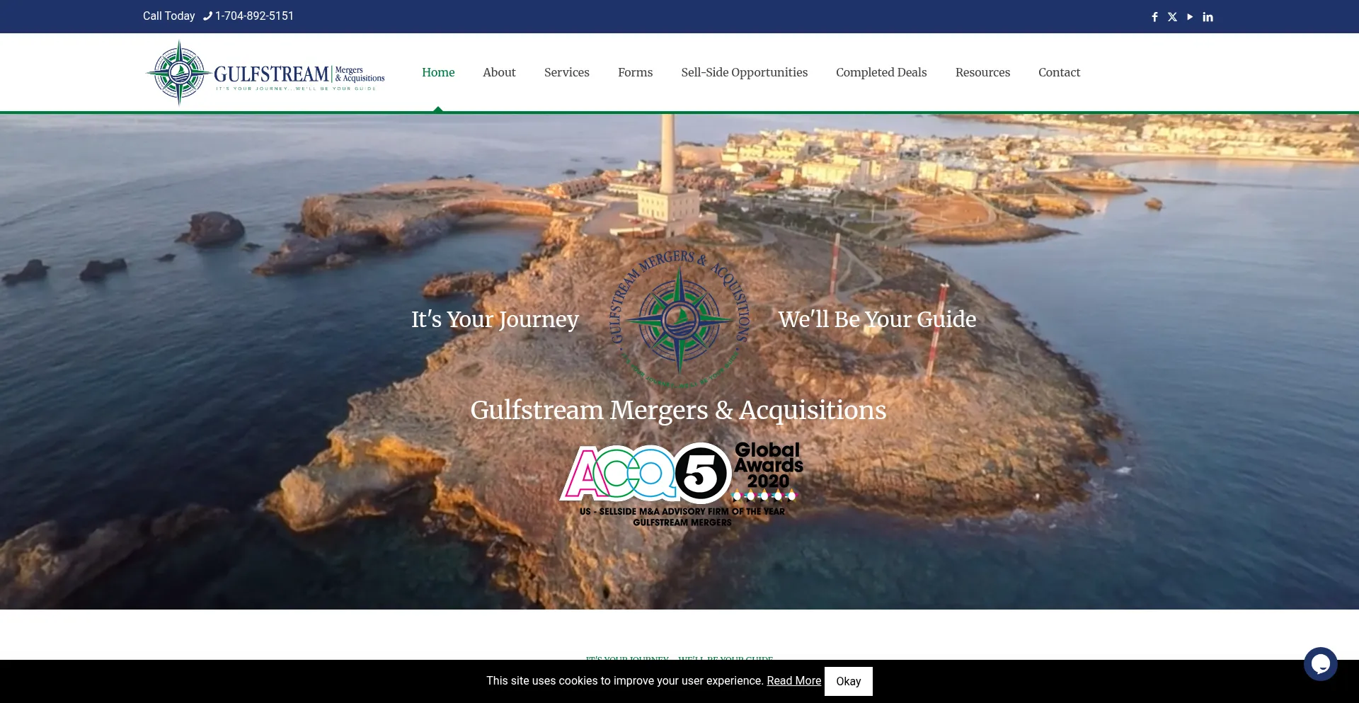 Website screenshot of Gulfstreammergers.com