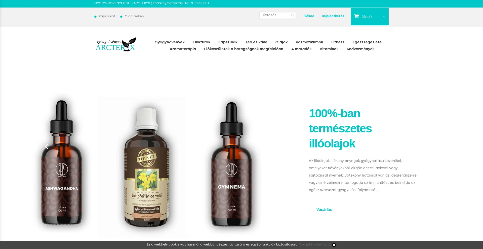 Website screenshot of Gyogy-novenyek.hu