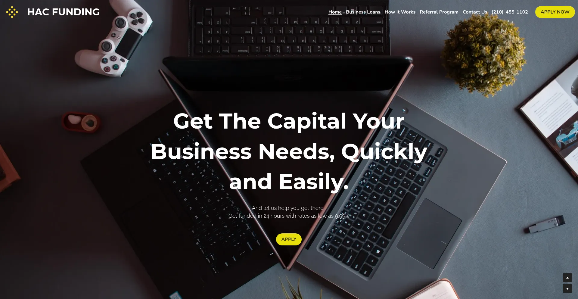 Website screenshot of Hacfunding.com
