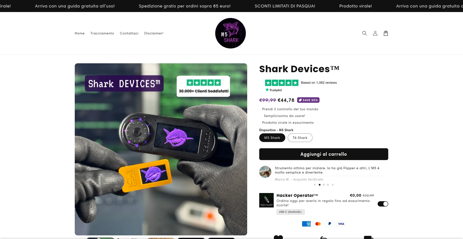 Website screenshot of Hackeroperator.shop