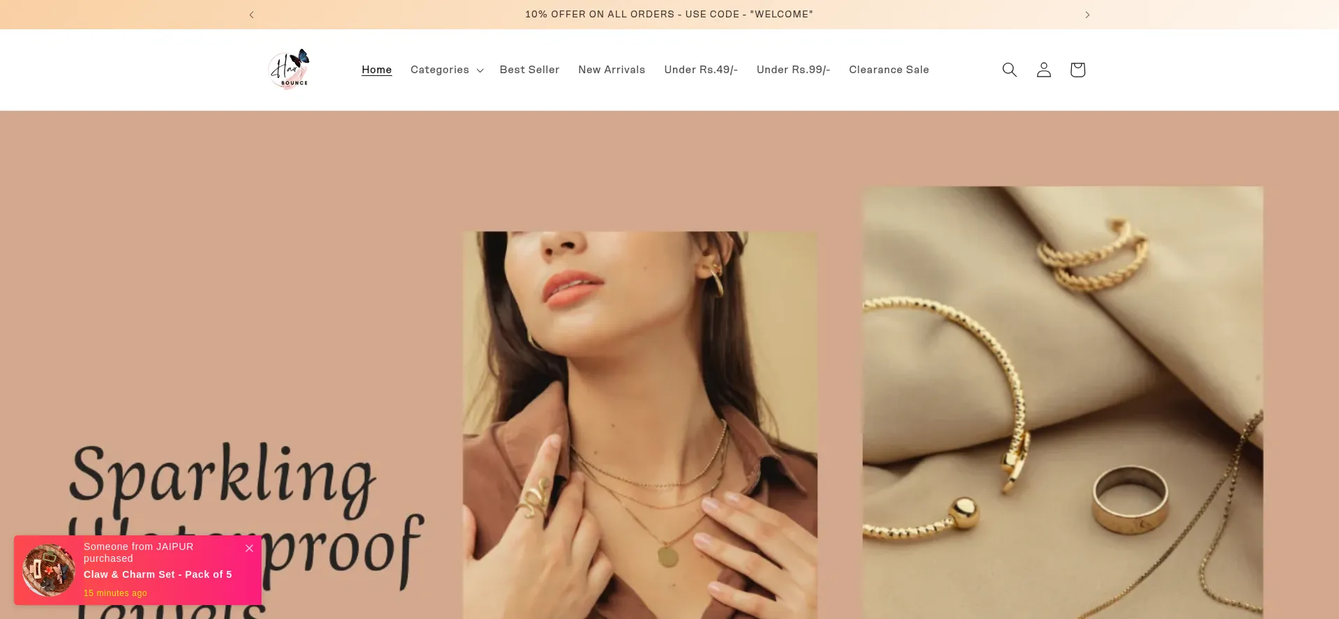 Website screenshot of Hairbounce.in