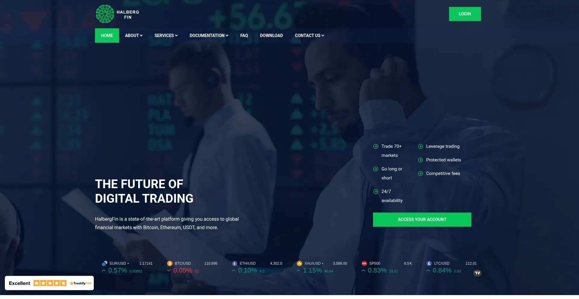 Website screenshot of Halbergfin.com