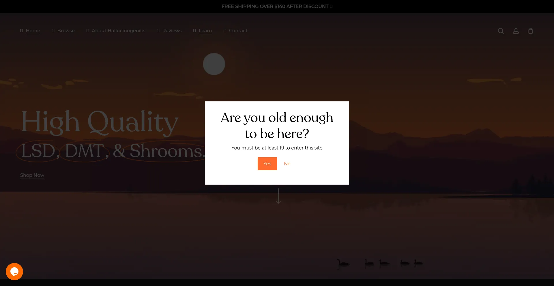 Website screenshot of Hallucinogenics.store