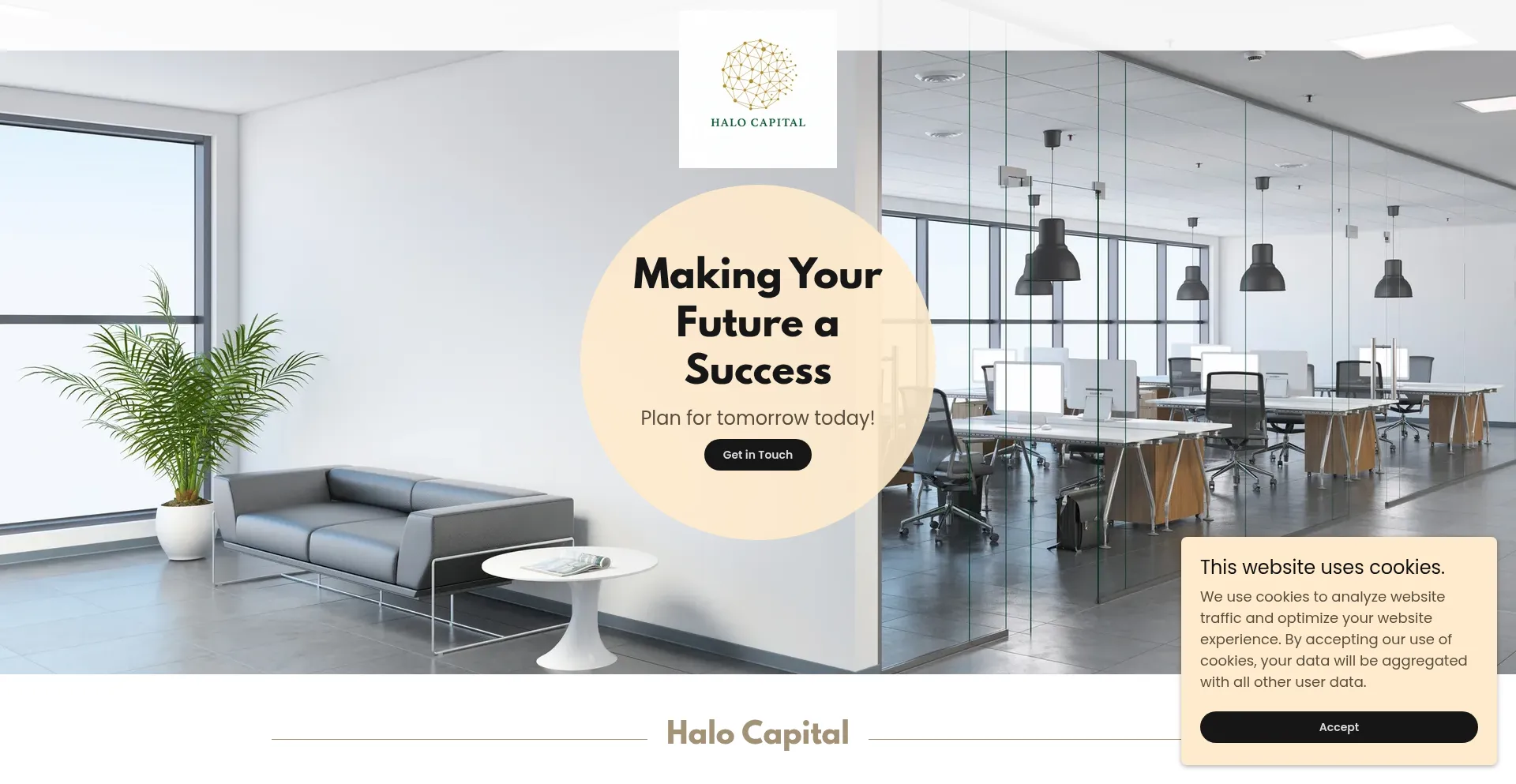 Website screenshot of Halocapital.net