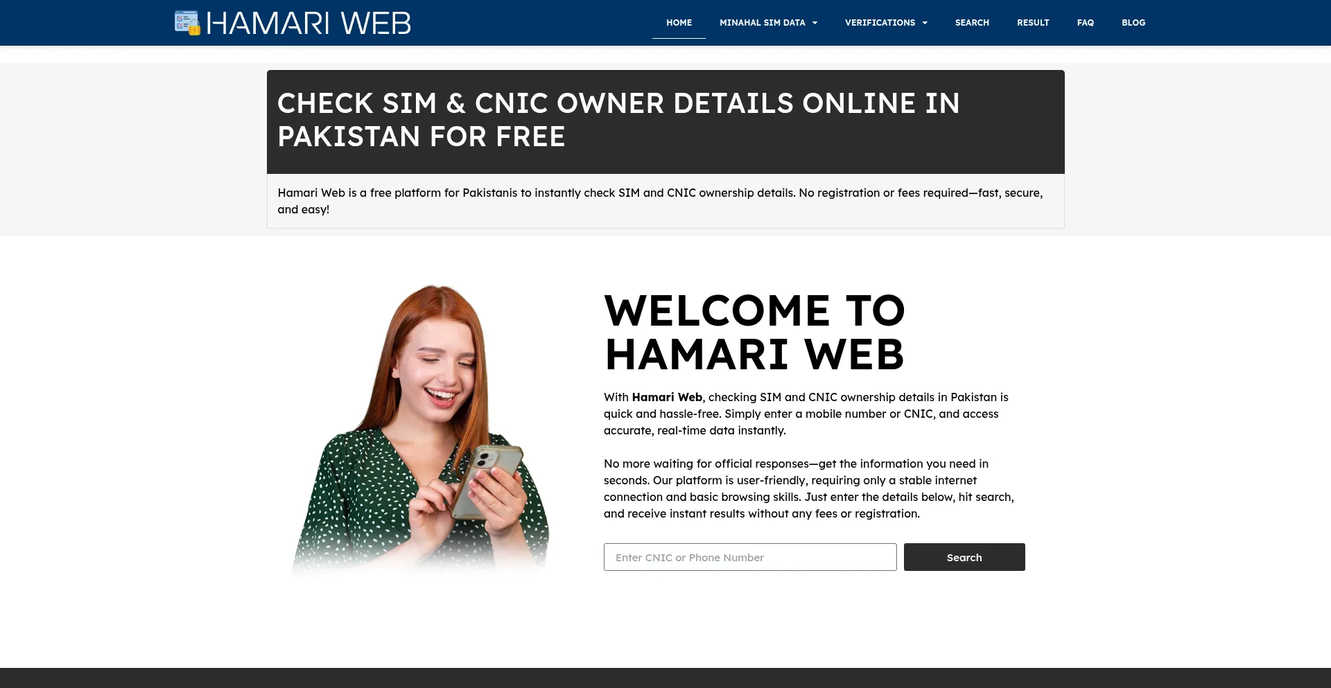 Website screenshot of Hamariweb.info