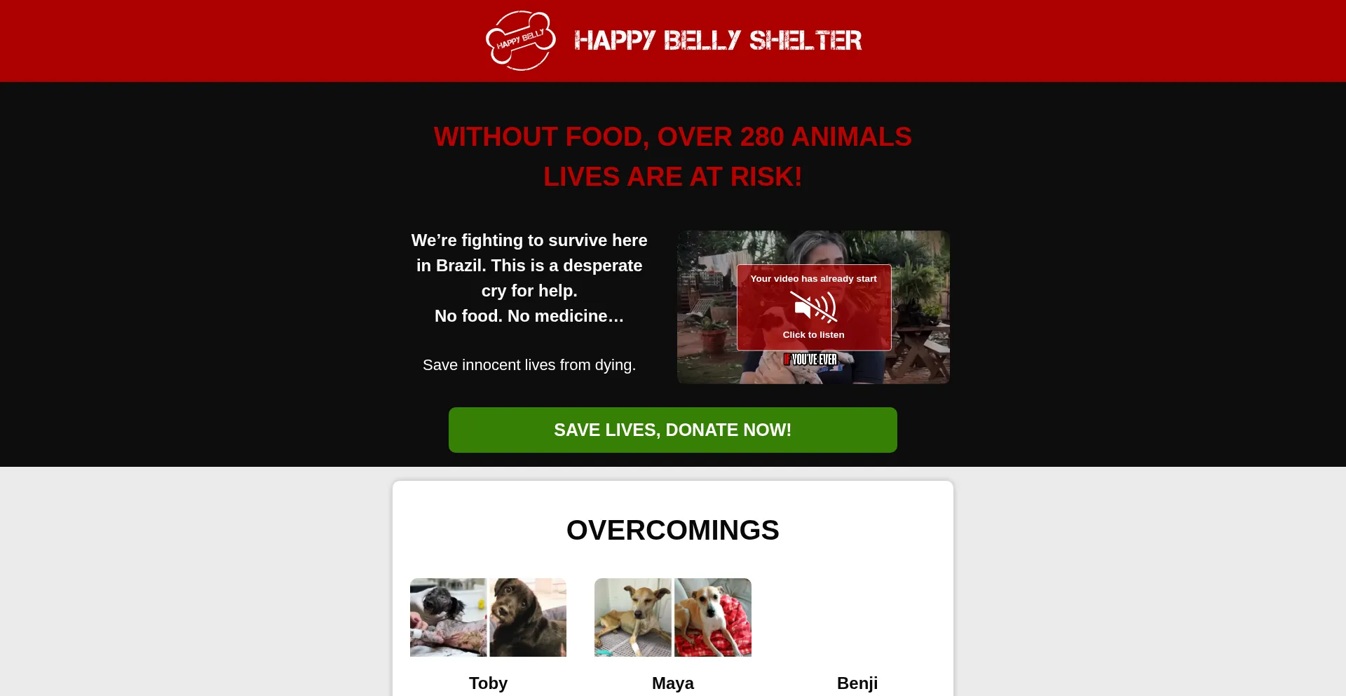 Website screenshot of Happy-belly.org