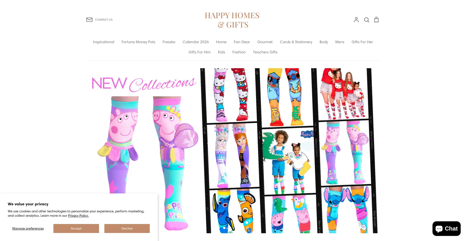 Website screenshot of Happyhomesandgifts.com.au